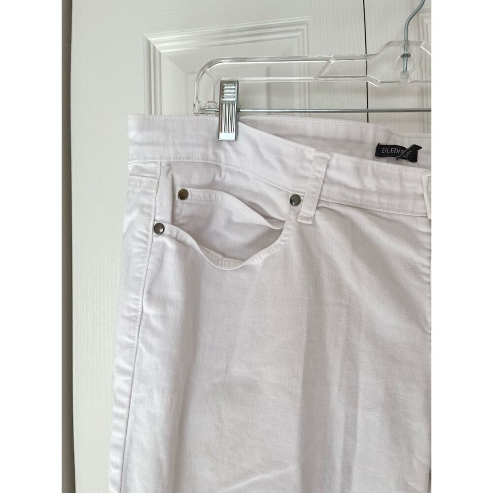 Eileen Fisher Organic Cotton Spandex Denim Stretch High Rise Straight Fit Jean - Picture 6 of 14